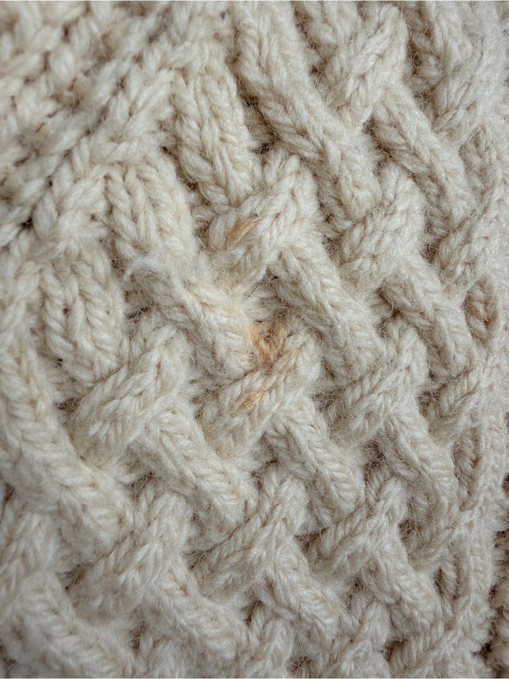 Inverallan 4A Cream Aran Cable Knit Cardigan Sweater - Picture 5 of 7